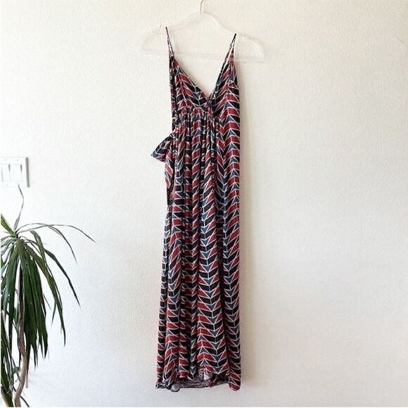 Free People Siren Ring Wrap Dress Maxi Side Tie Geo Printed - Picture 11 of 15
